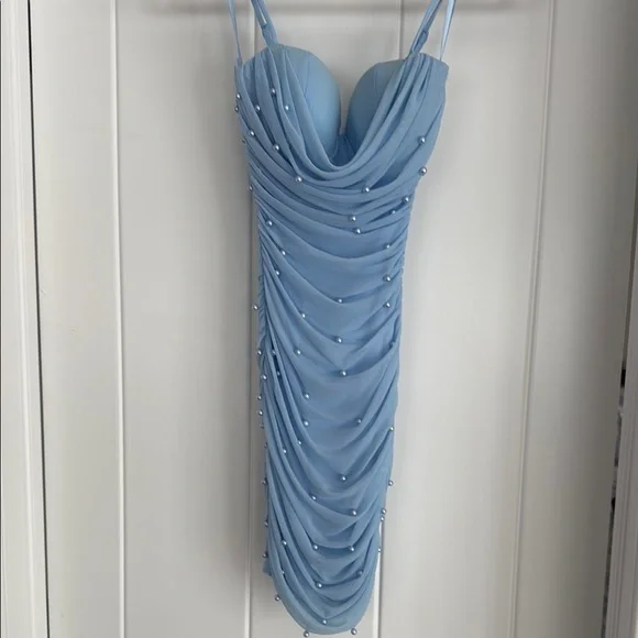 Windsor | Dresses | Windsor Light Blue Strapless Dress With Bead Accents |  Poshmark